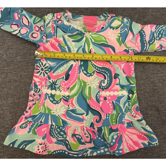 Baby Girls Lilly Pulitzer Pink Blue Floral Dress Size 12-18 Months - Picture 4 of 6